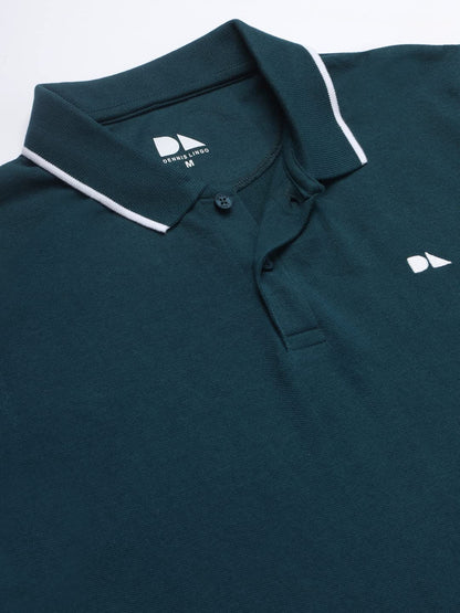 Dennis Lingo Mens Slim Fit Teal Polo T-Shirt