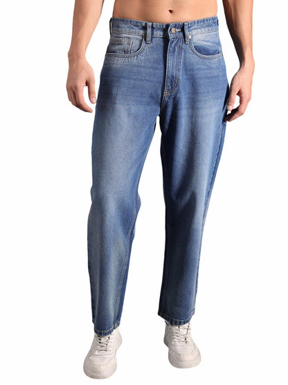 High Star Men Relaxed Fit Clean Look Light Fade Cotton Jeans