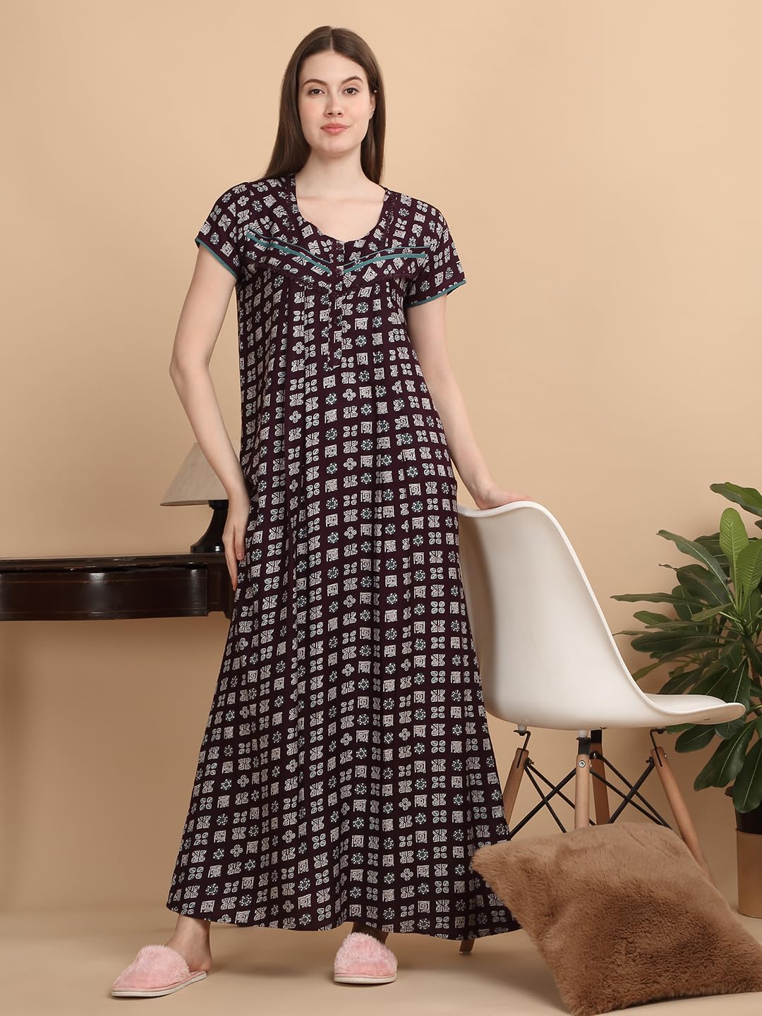 Sweet Dreams Women Printed Night Dress