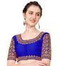 Pujia Mills WomenS Embroidery Handwork Sequence Work Heavy Sleeves Readymade Blouse