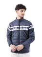 The Indian Garage Co Men Navy Blue Slim Fit Colorblocked Puffer Jacket