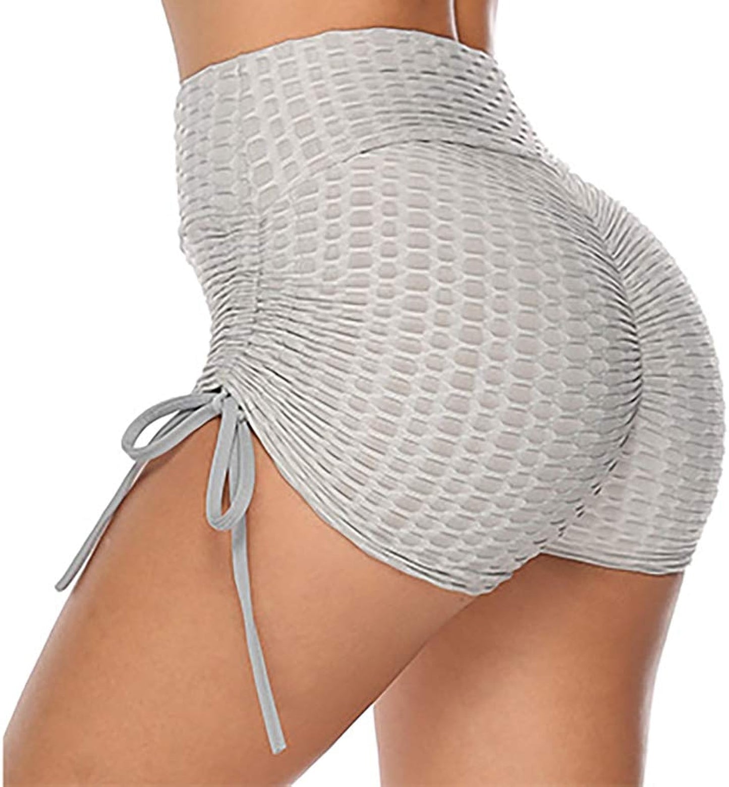 Shasmi Womens Workout Yoga Shorts, High Waisted Drawstring Scrunch Booty Shorts Ruched Butt Lift Athletic Running Tights (Short