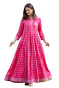 rytras Womens Rayon Printed Anarkali Kurta(RYT256,XL) Pink