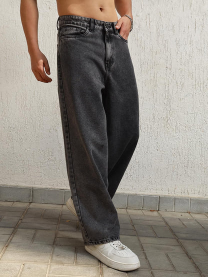 Hubberholme Men Grey Summer Cotton Relaxed Fit Jeans