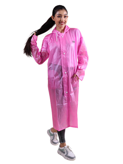 RUPA Rainsuit Women Waterproof PVC Raincoat with Hood & Carry Bag | Lightweight Rainwear for Women with Front Zip | Solid Color