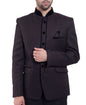 WINTAGE Mens Rayon Cotton Bandhgala Festive Black Nehru Mandarin Blazer