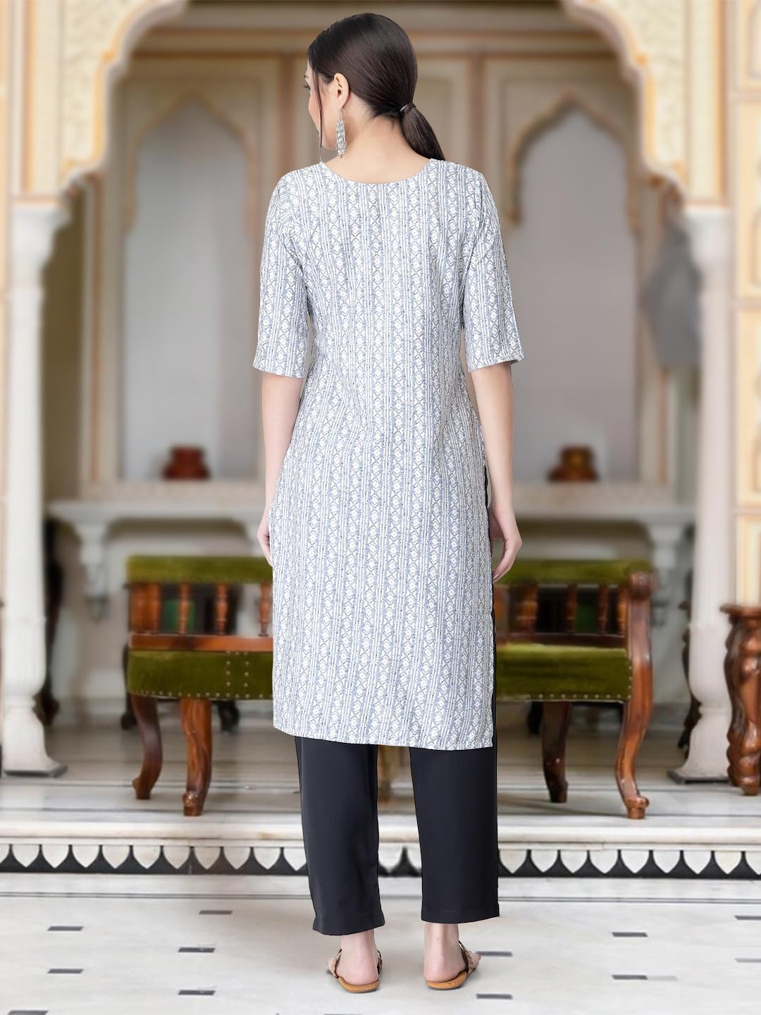 Tee Projekt Versatile Crepe Kurti & Pant Set For Women Printed Kurta Set