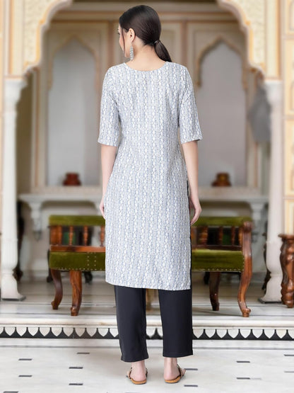 Tee Projekt Versatile Crepe Kurti & Pant Set For Women Printed Kurta Set