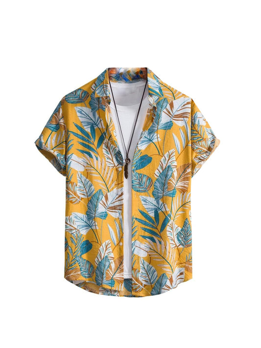 Dhruvi Trendz Mens Rayon MenS Casual Shirt Regular Fit Western (Dt-Ms-6109_Yellow_L)