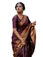 Sugathari Womens Maroon Banarasi Kanchipuram Silk Saree for Women  Traditional Wedding & Party Saree with Blouse Piece  Ethnic