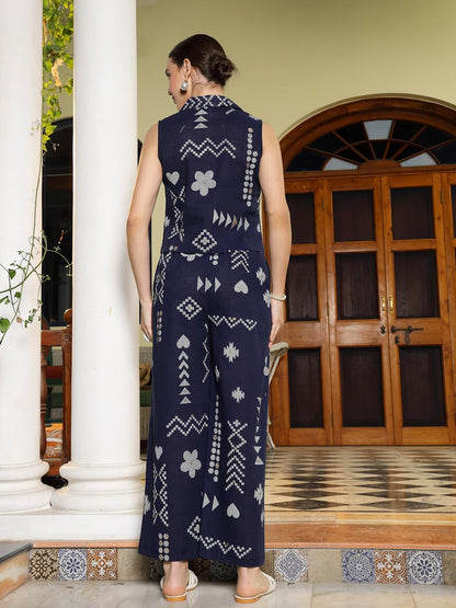 Stylum Womens Geomatric Printed Rayon Slub Short Kurti Pant Set
