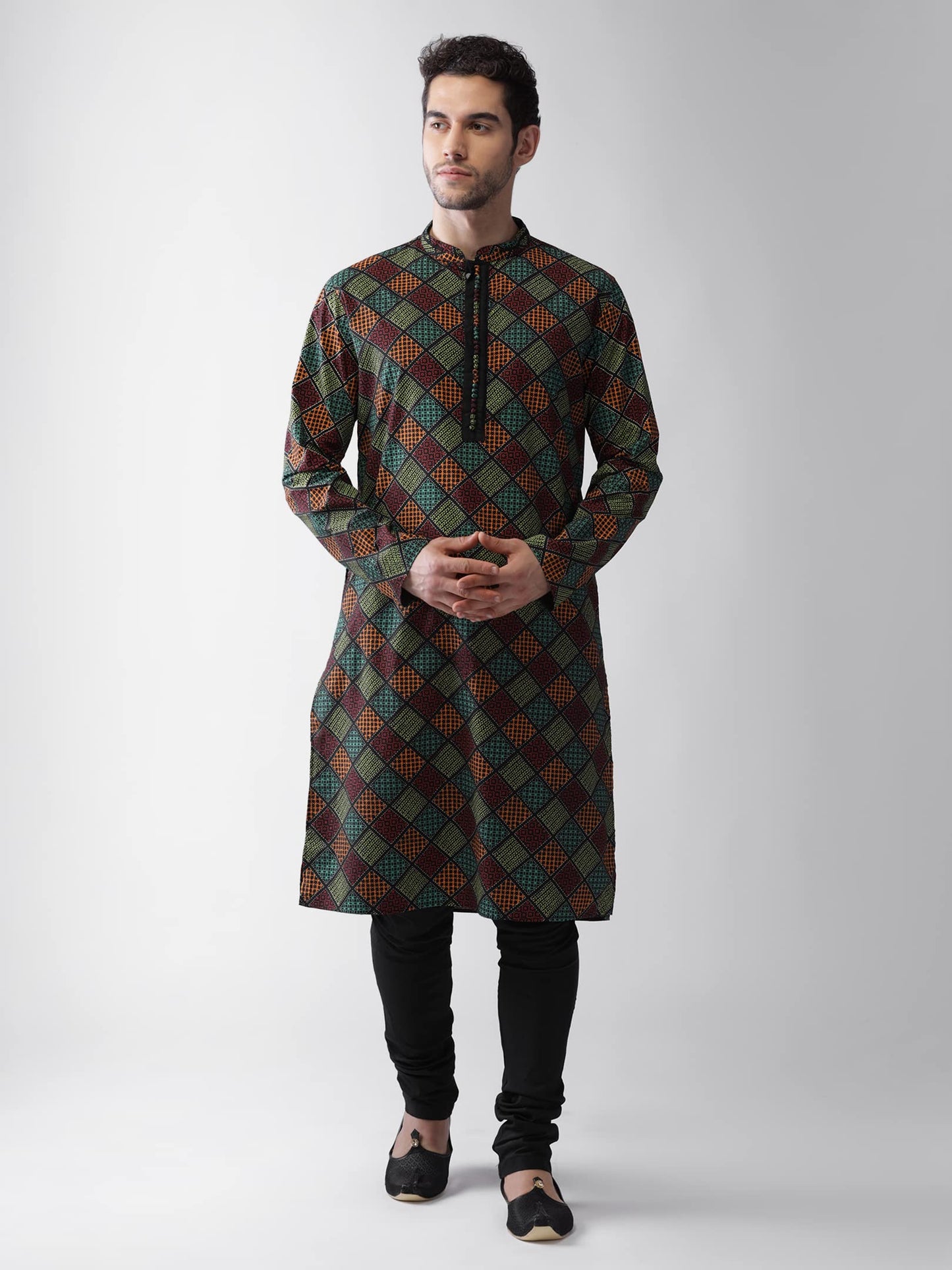 Kisah Mens Printed Cotton Blend Kurta  Traditional Ethnic Wear Kurta For Men For Weddings & Festivals