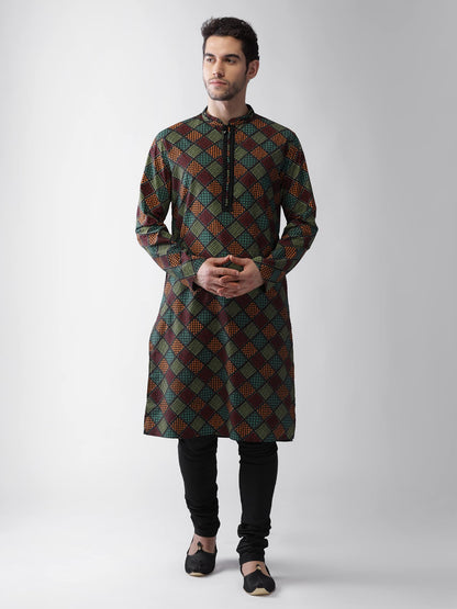 Kisah Mens Printed Cotton Blend Kurta  Traditional Ethnic Wear Kurta For Men For Weddings & Festivals