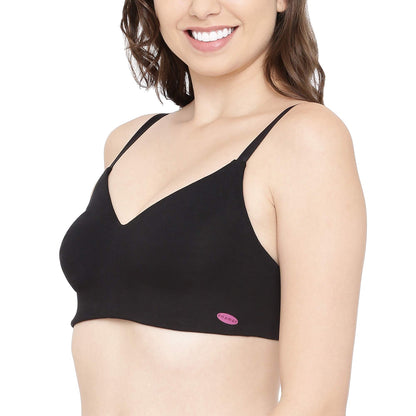 Enamor A027 Full Coverage Cotton Bra - Non-Padded  Wirefree Black