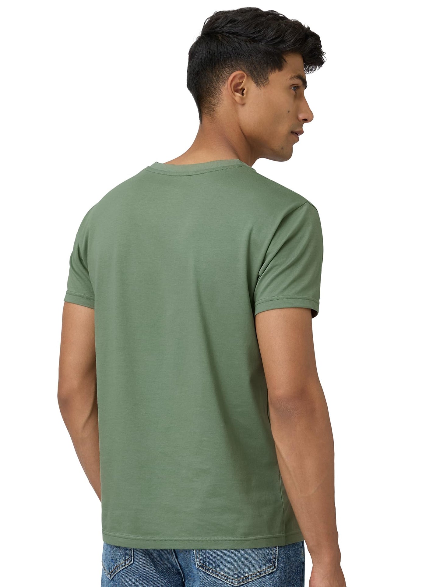 XYXX Mens Solid Regular Fit T-Shirt (XY_CR15_Tshirt_1_Sage Green