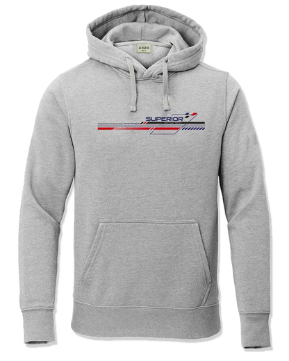 ADRO Men's Cotton Blend Neck Hooded Sweatshirt (H24-RAC-GR_Grey
