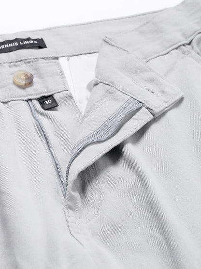 Dennis Lingo Slim Fit Solid Light Grey Cargo Jogger for Men
