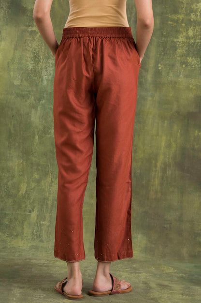 Folksong Strechable Straight Pants for Women | Trousers for Women | W for Woman