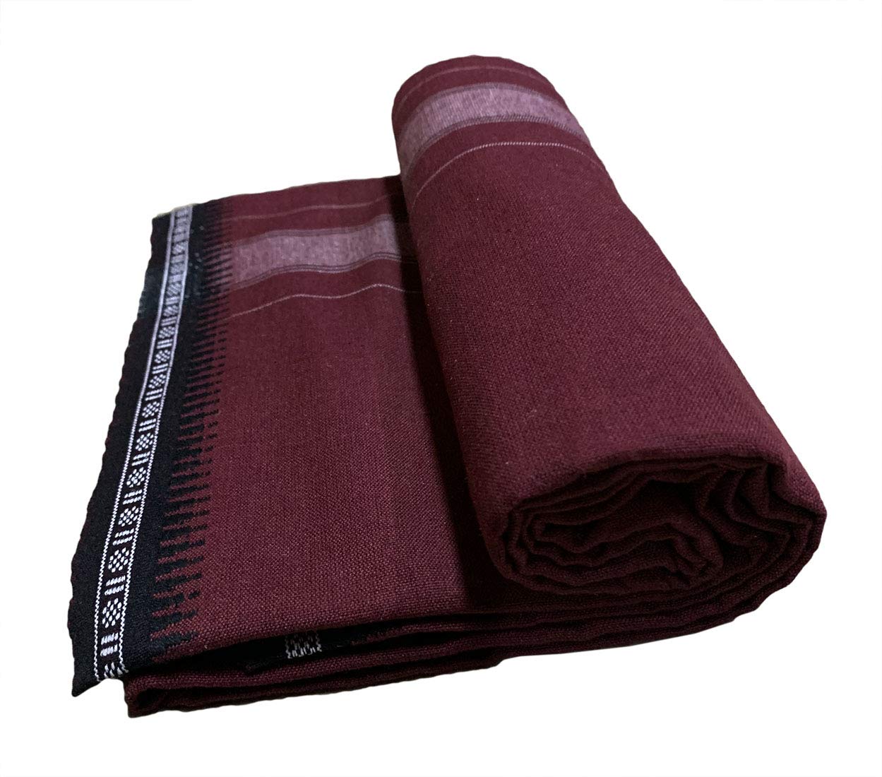 Prakasam Cotton Mens Colour Thalapathi Border Single Dhoti/Size1.28X2.00 Mtrs/Combo Pack Of 2 Dhoties