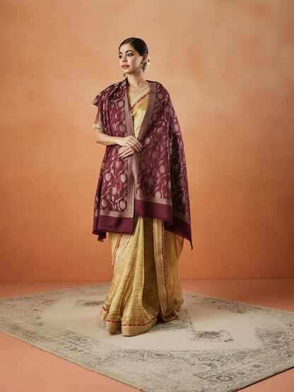 Pashmoda Women Gul-e-Mohabbat Kaani Wool Blend Stole (Size : 71X203 CM)