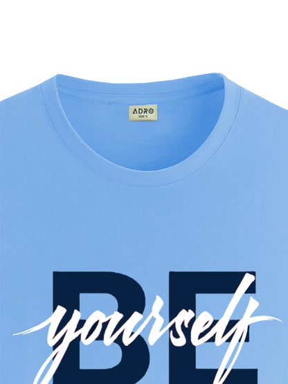 ADRO Men's Solid Regular Fit T-Shirt (RN24-BYO-SK_Sky Blue