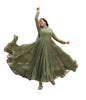 Fashion Basket WomenS Georgette Solid Anarkali Dress Green