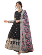 Fashion Basket Georgette Embroidered Dress For Women Black