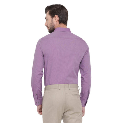 Turtle Men Cotton Purple Slim Fit Solid Shirts