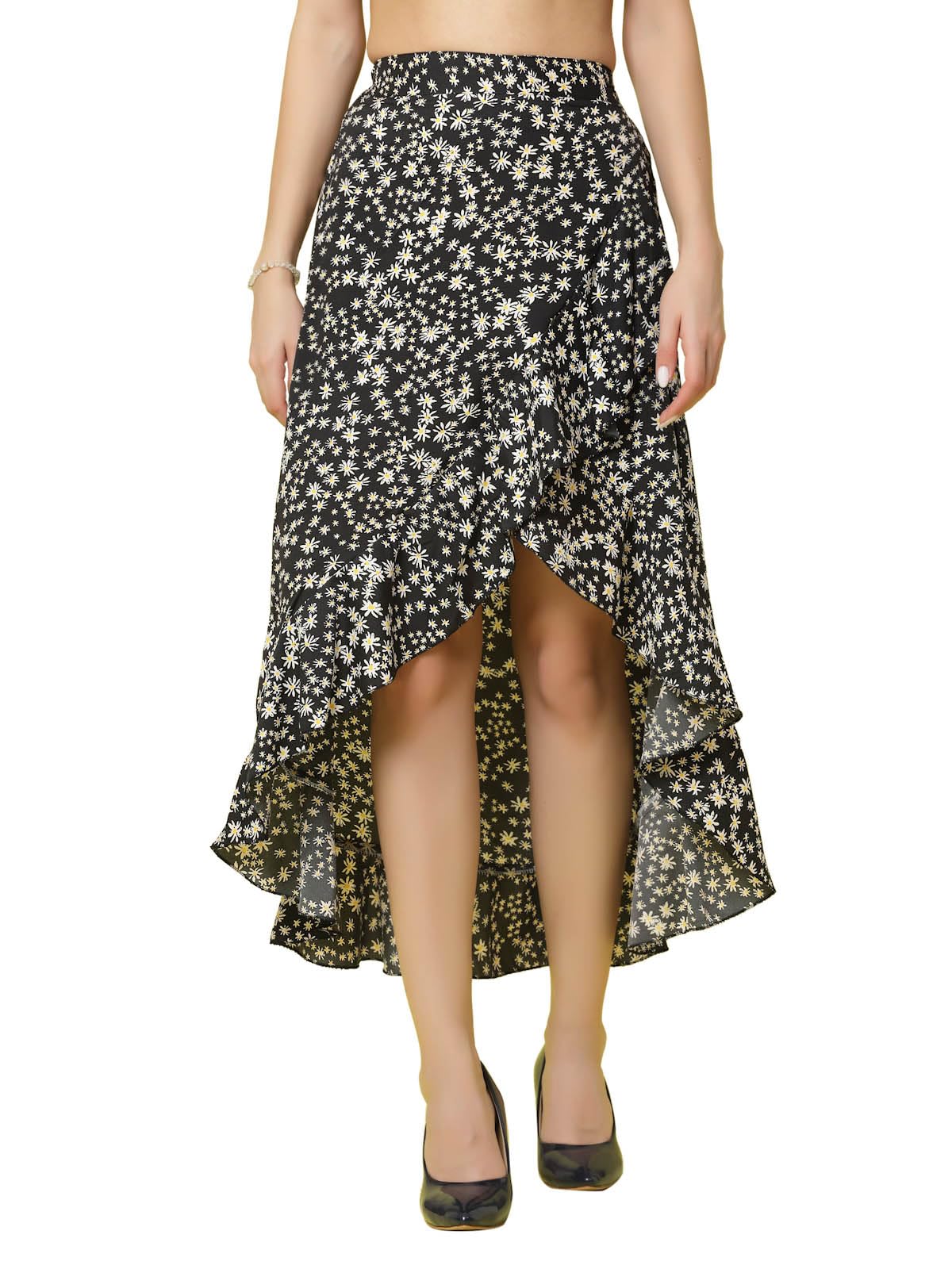 OOMPH! Long Skirts for Women Black - msk054