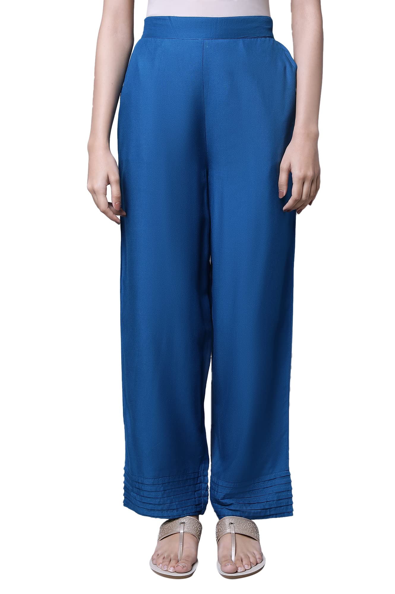 Aurelia WomenS Blue Solid Palazzo Pants