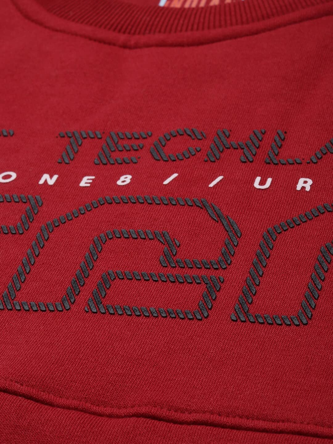 The Indian Garage Co Red Regular Fit Placement Print Long Sleeve Pull On Sweatshirt