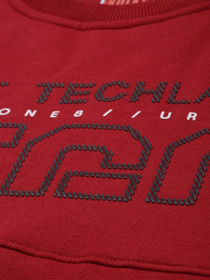 The Indian Garage Co Red Regular Fit Placement Print Long Sleeve Pull On Sweatshirt