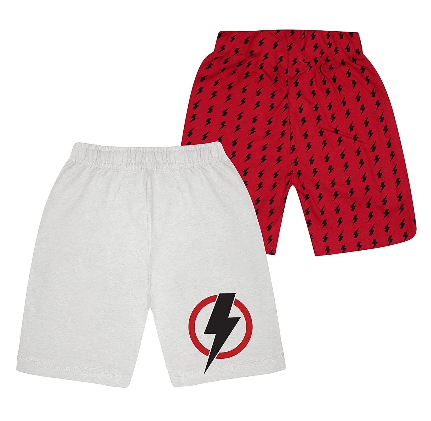 Kyda Kids 100% Cotton Printed Shorts For Boys And Girls - Multicolor Shorts Fo Unisex Kids (Pack Of 2)