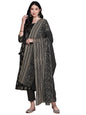 anubhutee Women's Pure Cotton Ethnic Motifs Printed Maroon Straight Kurta Suit Set with Trousers Dupatta
