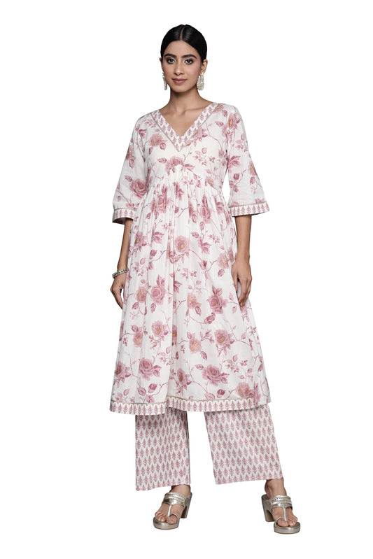 Libas WomenS Cotton Kurta Sets (35415_Off White