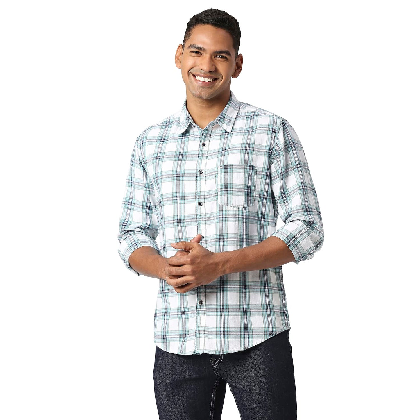 Pepe Jeans MenS Regular Fit Shirt (Pm308092508S_Aqua