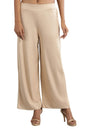 Aurelia Gold Poly Blend Solid Palazzo For Women