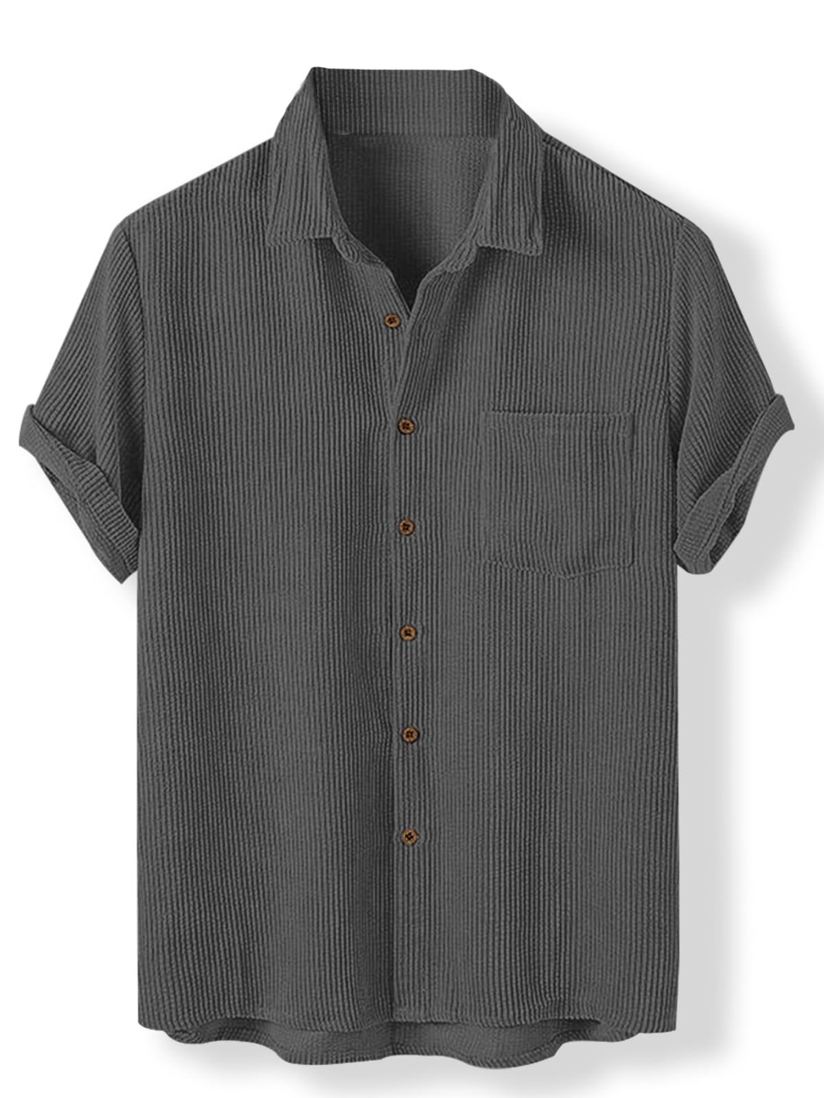 Nobel Monk MenS Solid Casual Shirt |Half Sleeve | Regular Fit |Stylish Shirt For Men Charcoal Grey