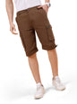 The Indian Garage Co Men Relaxed Fit Solid Mid-Rise Cargo Parachute Shorts Coffee Brown