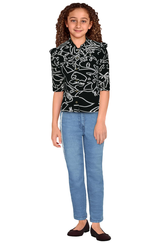 Allen Solly Girls Regular Fit Printed Shirt