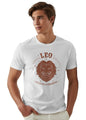 Peppyzone Mens Regular Fit T-Shirt (PZ-ZodiacLeo6006_White