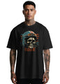 Peppyzone Mens Oversized Fit T-Shirt (OST-Biker 11-15_Black2