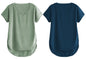 Fabricorn Combo Of Plain Sage Green And Airforce Blue V- Neck Up And Down Cotton Tshirt For Women (Sage Green And Airforce Blue,