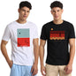 Nobero MenS Graphic Regular Fit T-Shirt (1M-Twts-C0700_White/Black
