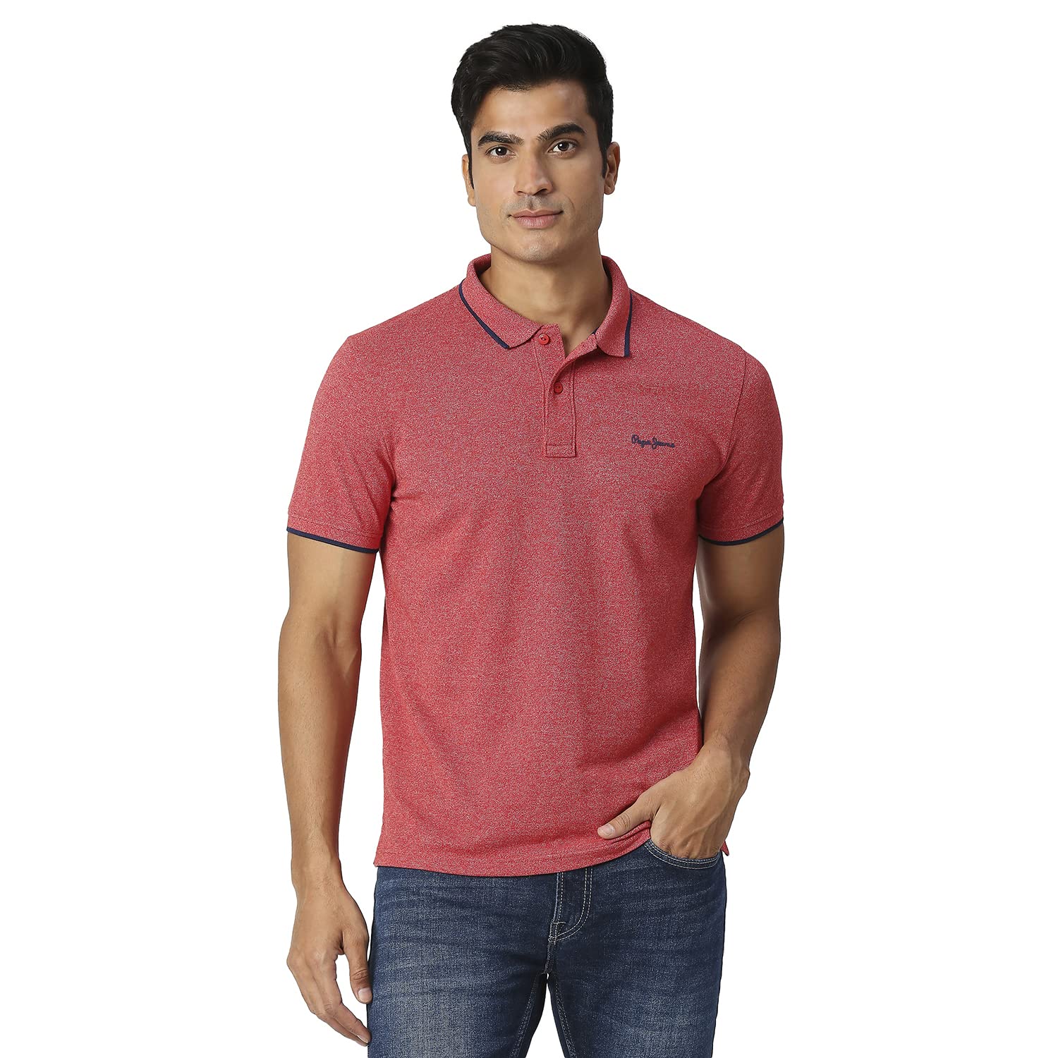 Pepe Jeans MenS Regular Fit T-Shirt (Pm542038272L_Dk Red