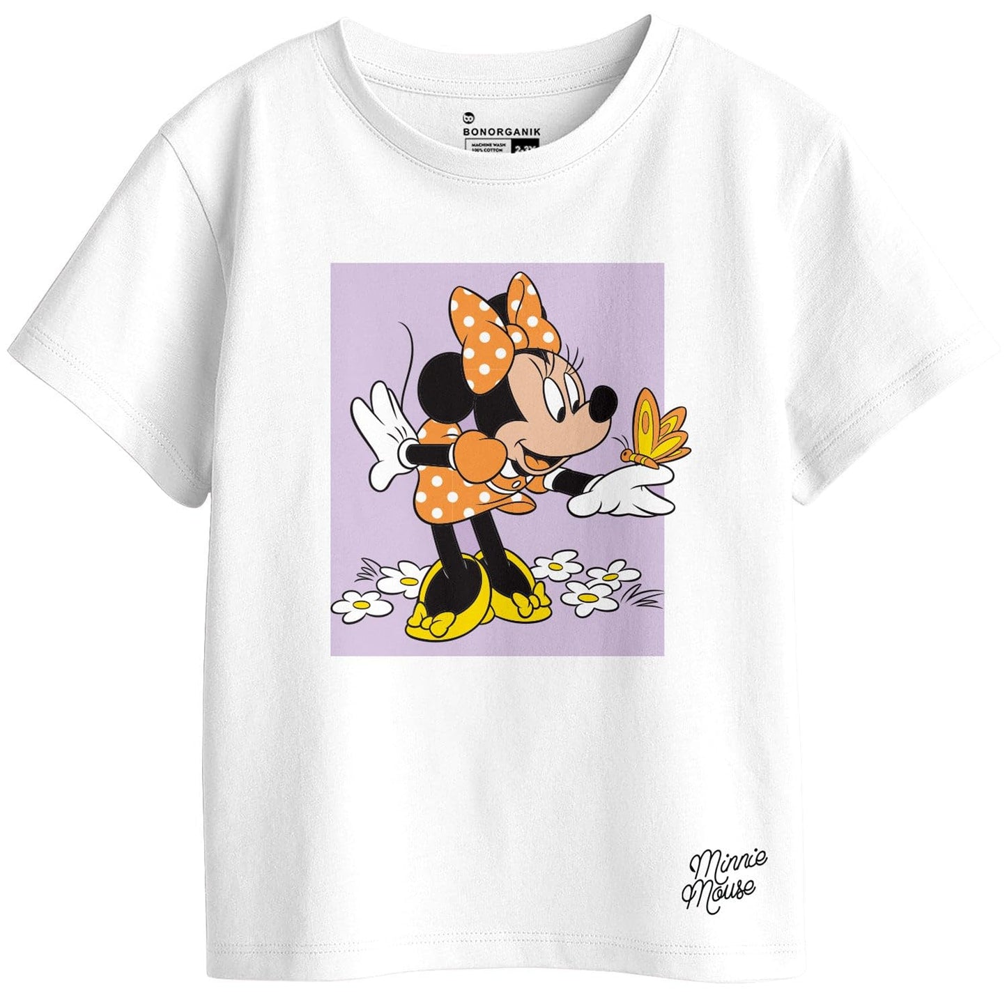 Bon Organik Girls Regular Fit T-Shirt (BON11418_White