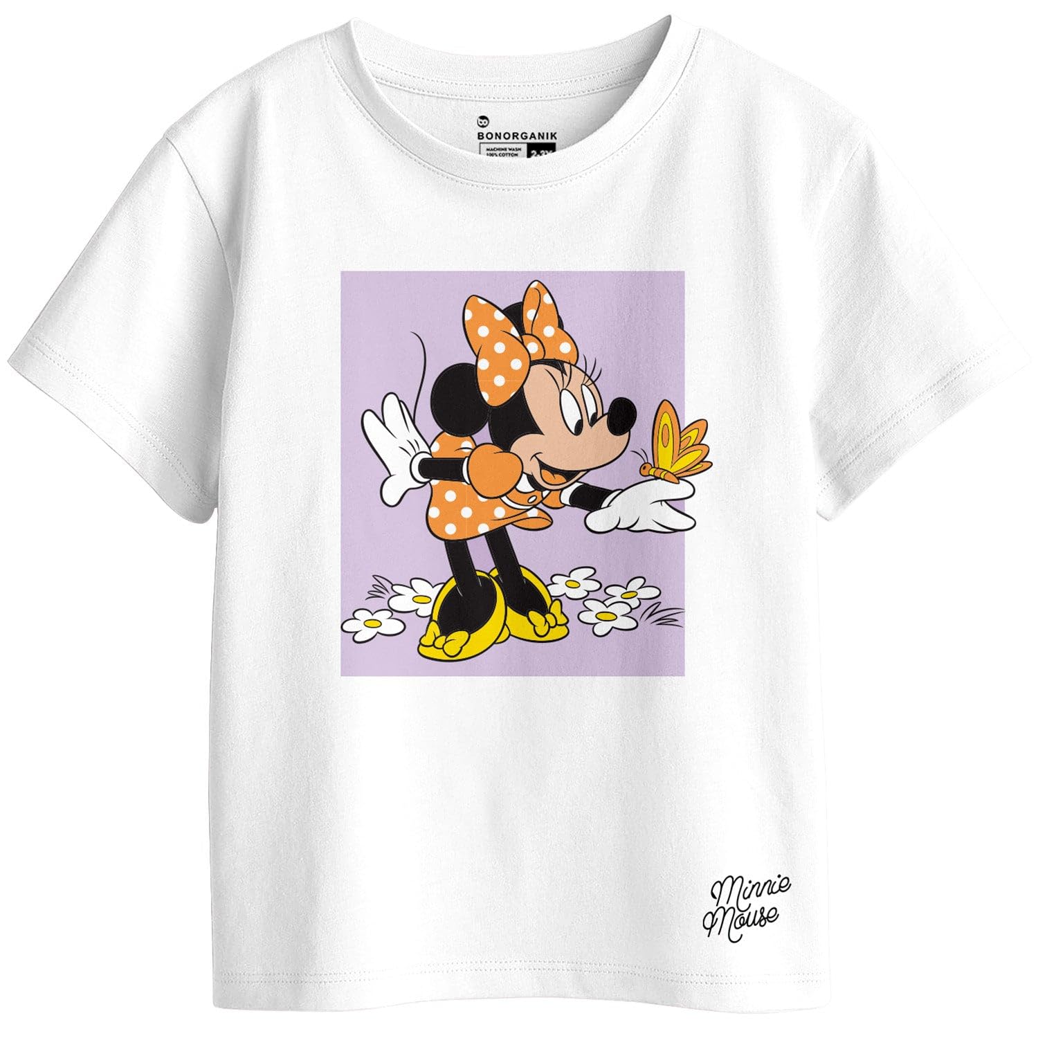Bon Organik Girls Regular Fit T-Shirt (BON11418_White