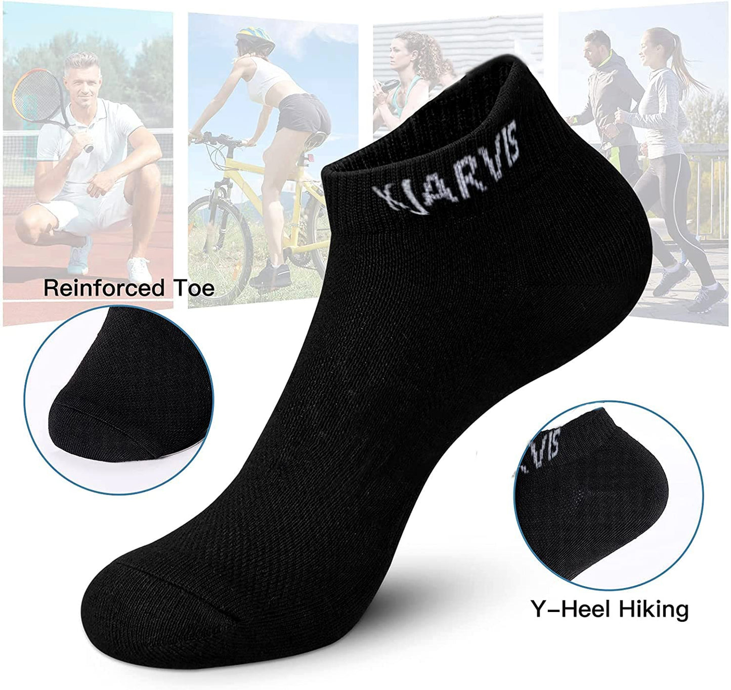 Xjarvis Ankle Length Socks For Men & Women - Moisture-Wicking, Odor-Free, Breathable Cotton, Cushioned Half Terry Combo - Ideal