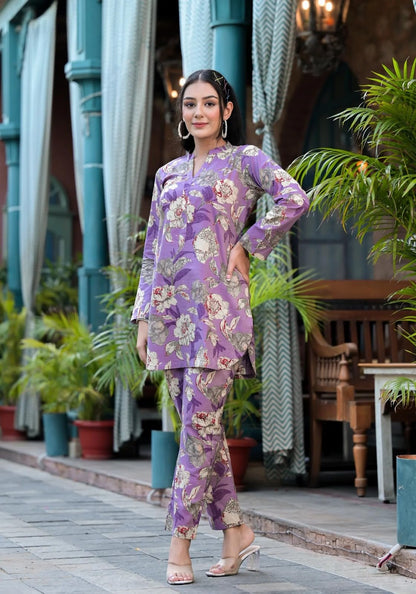 Leriya Fashion Women Ethnic Kurta Set | Cotton Blend Kalista Co-Ord Set | Casual Wear Pant Top Set | Fancy Pajama Set | Pack Of