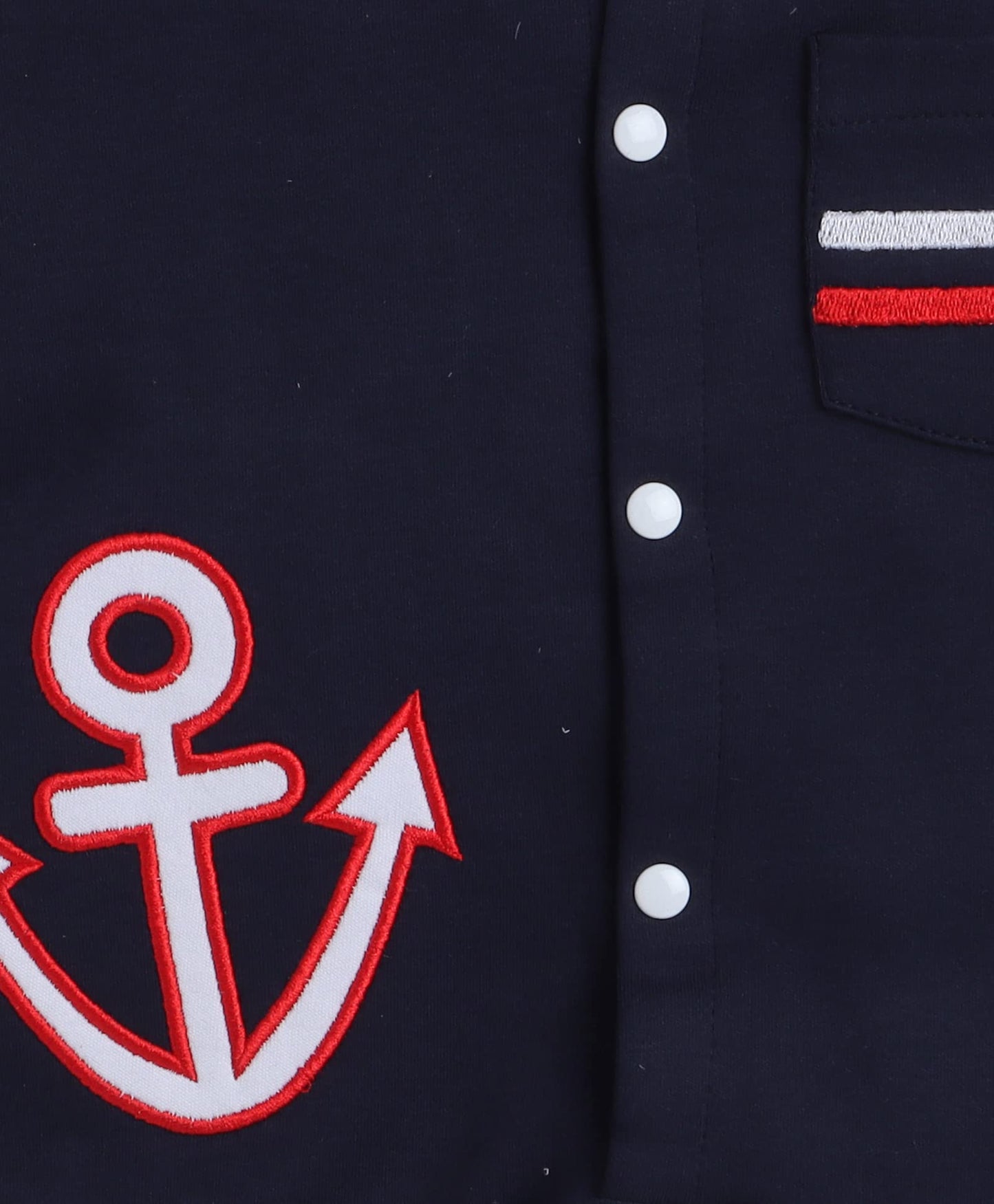 Bumzee Navy Boys Half Sleeves Thigh Length Romper